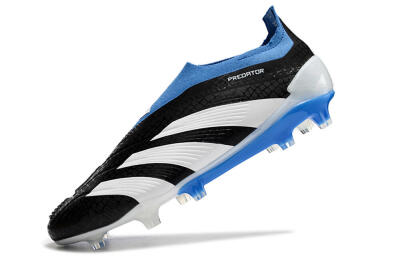 Adidas Predator Accuracy+ Laceless FG Firm Ground Soccer Cleats - Black/White/Blue