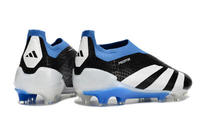 Adidas Predator Accuracy+ Laceless FG Firm Ground Soccer Cleats - Black/White/Blue