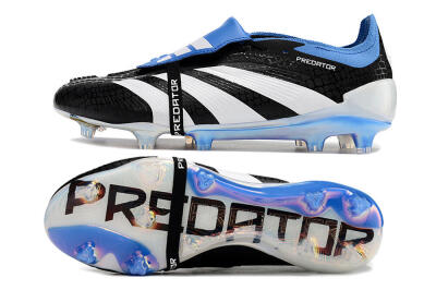 Adidas Predator Elite Foldover Tongue FG Firm Ground Soccer Cleats - Black/Blue/White