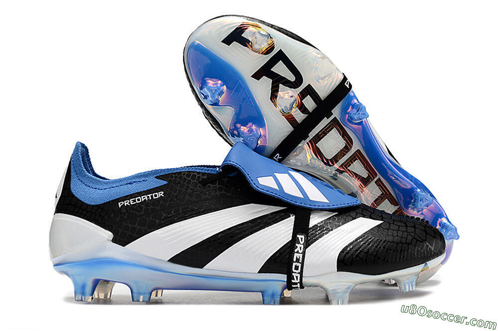 Adidas Predator Elite Foldover Tongue FG Firm Ground Soccer Cleats - Black/Blue/White 1