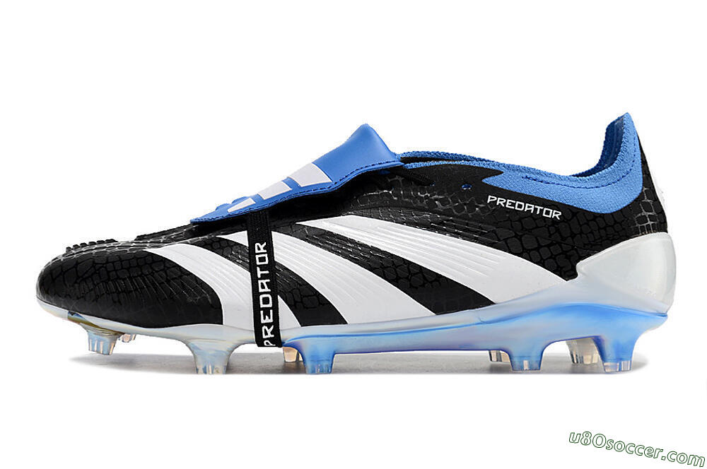 Adidas Predator Elite Foldover Tongue FG Firm Ground Soccer Cleats - Black/Blue/White 2