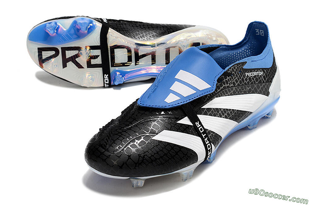 Adidas Predator Elite Foldover Tongue FG Firm Ground Soccer Cleats - Black/Blue/White 3