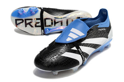 Adidas Predator Elite Foldover Tongue FG Firm Ground Soccer Cleats - Black/Blue/White