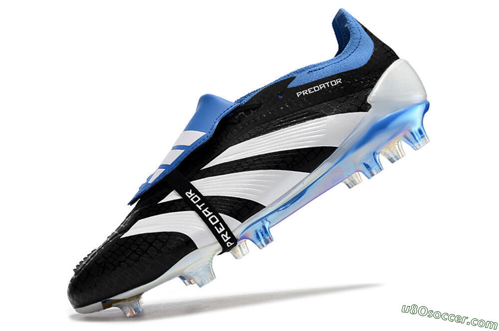 Adidas Predator Elite Foldover Tongue FG Firm Ground Soccer Cleats - Black/Blue/White 5