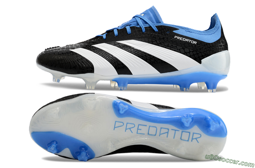Adidas Predator Accuracy+ FG Firm Ground Soccer Cleats - Black/White/Blue 0