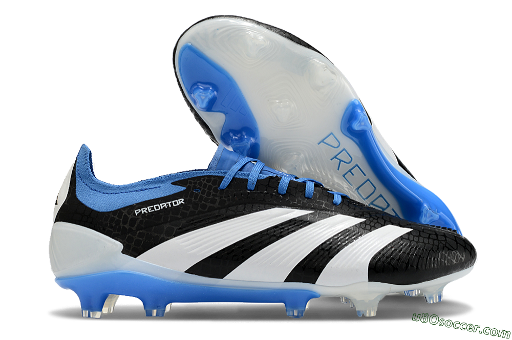 Adidas Predator Accuracy+ FG Firm Ground Soccer Cleats - Black/White/Blue 1