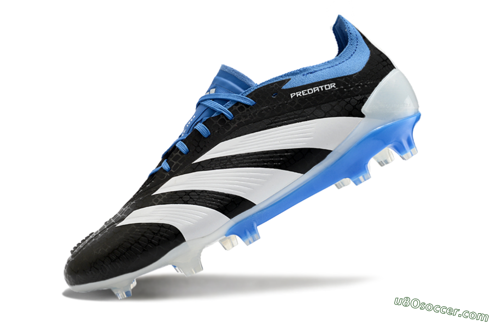 Adidas Predator Accuracy+ FG Firm Ground Soccer Cleats - Black/White/Blue 4