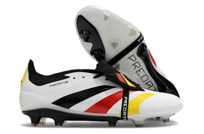 Adidas Predator Elite Foldover Tongue FG Firm Ground Soccer Cleats - White/Black/Red/Yellow