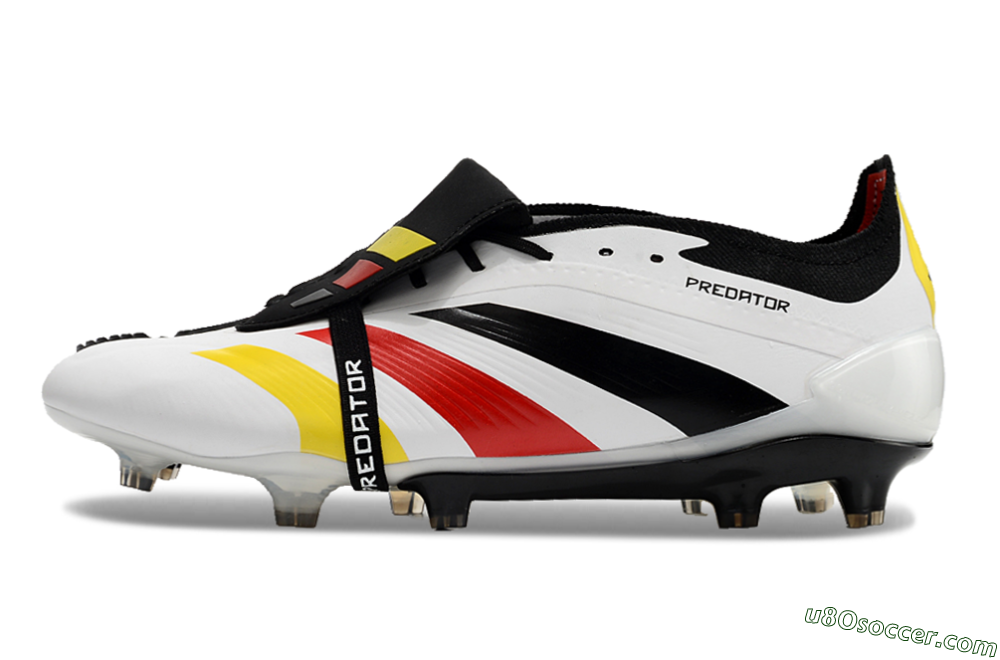 Adidas Predator Elite Foldover Tongue FG Firm Ground Soccer Cleats - White/Black/Red/Yellow 2