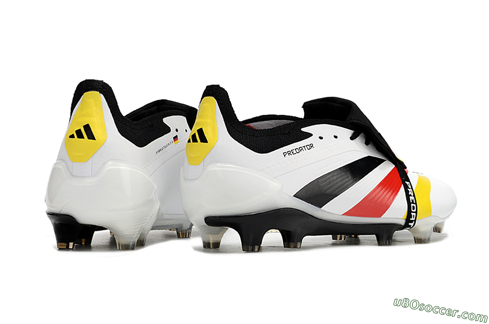 Adidas Predator Elite Foldover Tongue FG Firm Ground Soccer Cleats - White/Black/Red/Yellow 6