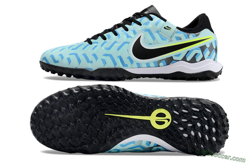 Nike Tiempo Legend 10 Pro TF Artificial Turf Soccer Shoes - Blue/Black/Yellow 0