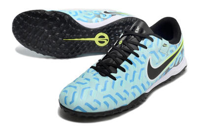 Nike Tiempo Legend 10 Pro TF Artificial Turf Soccer Shoes - Blue/Black/Yellow