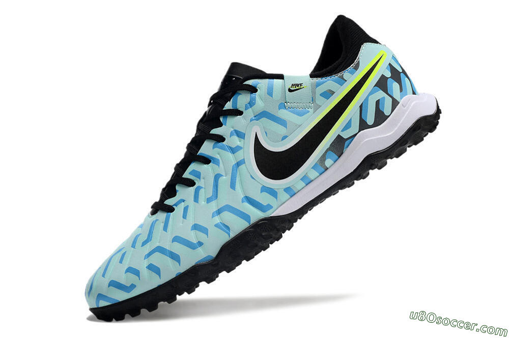 Nike Tiempo Legend 10 Pro TF Artificial Turf Soccer Shoes - Blue/Black/Yellow 5
