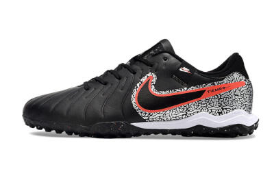 Nike Tiempo Legend 10 Pro TF Artificial Turf Soccer Shoes - Black/Silver/Red