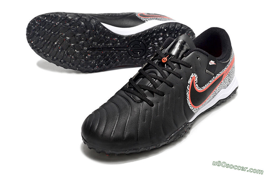 Nike Tiempo Legend 10 Pro TF Artificial Turf Soccer Shoes - Black/Silver/Red 3
