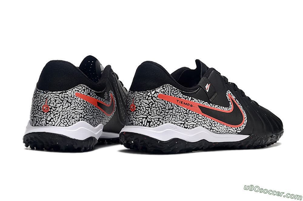 Nike Tiempo Legend 10 Pro TF Artificial Turf Soccer Shoes - Black/Silver/Red 6