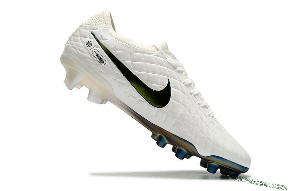 Nike Tiempo Legend 10 Elite FG Firm Ground Soccer Cleats - White/Blue 5