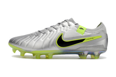 NikeTiempo Legend 10 Elite FG Firm Ground Soccer Cleats - Silver/Yellow/Black