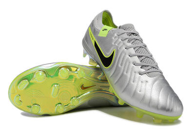NikeTiempo Legend 10 Elite FG Firm Ground Soccer Cleats - Silver/Yellow/Black