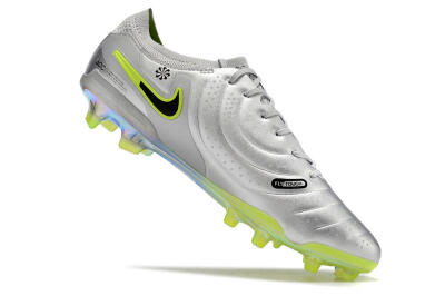NikeTiempo Legend 10 Elite FG Firm Ground Soccer Cleats - Silver/Yellow/Black