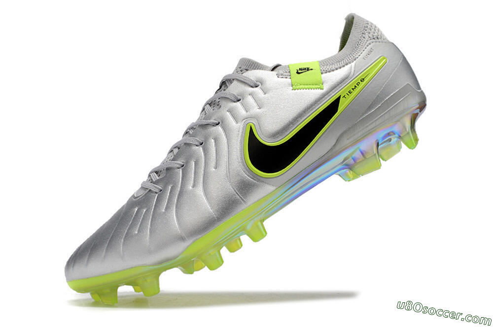 NikeTiempo Legend 10 Elite FG Firm Ground Soccer Cleats - Silver/Yellow/Black 5