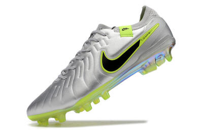 NikeTiempo Legend 10 Elite FG Firm Ground Soccer Cleats - Silver/Yellow/Black
