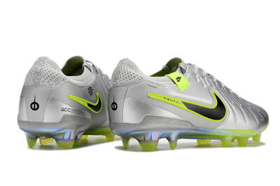 Nike Tiempo シルバー/ネオンイエロー AG 29cm エリート Ultimate Performance: Silver, Yellow & Black FG Firm Ground