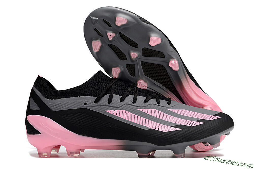 Adidas X 23 Crazyfast.1 FG Firm Ground Soccer Cleats - Black/Pink 1