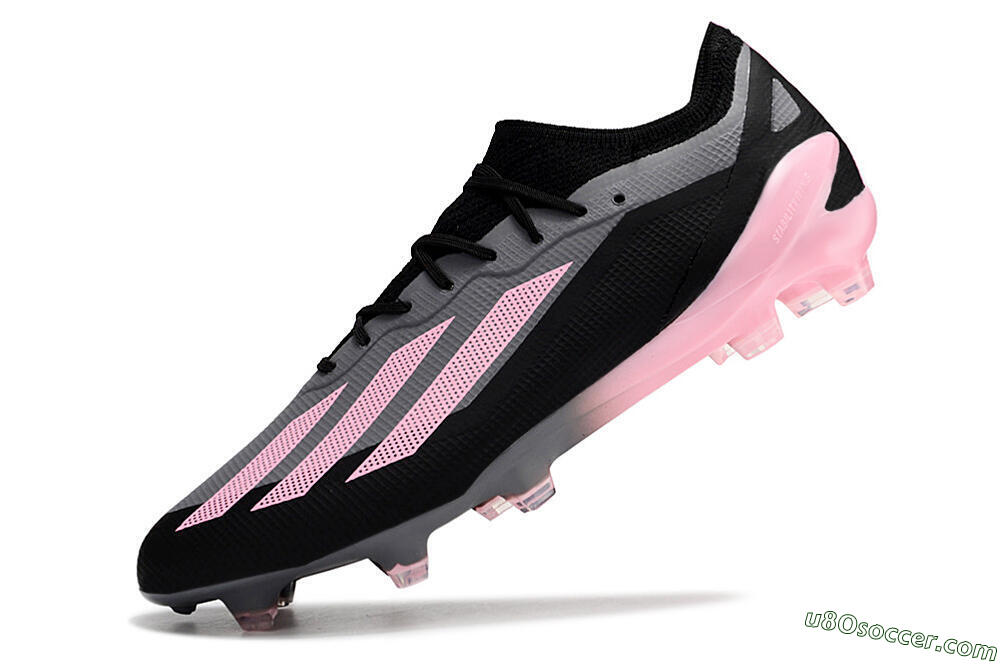 Adidas X 23 Crazyfast.1 FG Firm Ground Soccer Cleats - Black/Pink 5