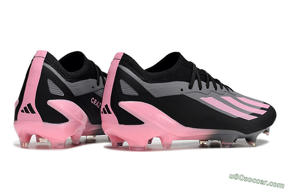 Adidas X 23 Crazyfast.1 FG Firm Ground Soccer Cleats - Black/Pink 6
