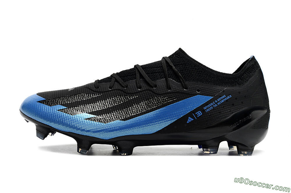 Adidas X Crazyfast.1 FG Firm Ground Soccer Cleats - Black/Blue/Gold 2