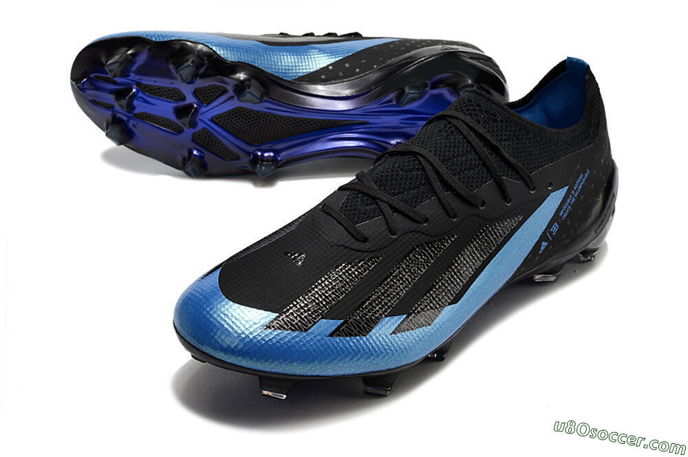 Adidas X Crazyfast.1 FG Firm Ground Soccer Cleats - Black/Blue/Gold 3