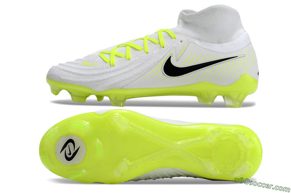 White Yellow Black FG Firm Ground Soccer Cleats - Phantom