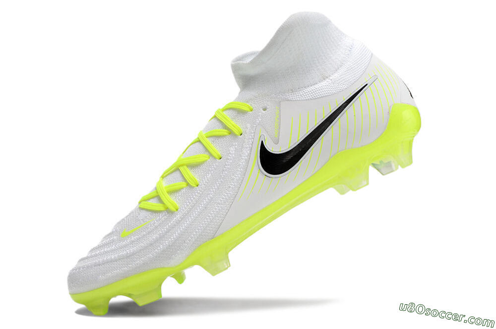 White Yellow Black FG Firm Ground Soccer Cleats - Phantom