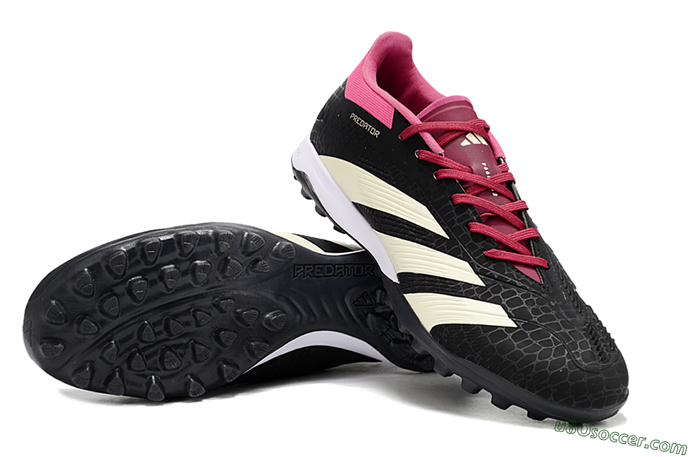 Adidas Predator 24 Elite TF Artificial Turf Soccer Shoes - Black/Beige/Pink 3