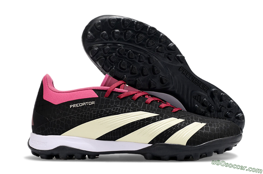 Adidas Predator 24 Elite TF Artificial Turf Soccer Shoes - Black/Beige/Pink 1
