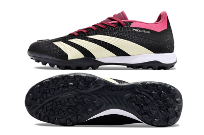 Adidas Predator 24 Elite TF Artificial Turf Soccer Shoes - Black/Beige/Pink