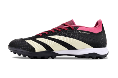 Adidas Predator 24 Elite TF Artificial Turf Soccer Shoes - Black/Beige/Pink