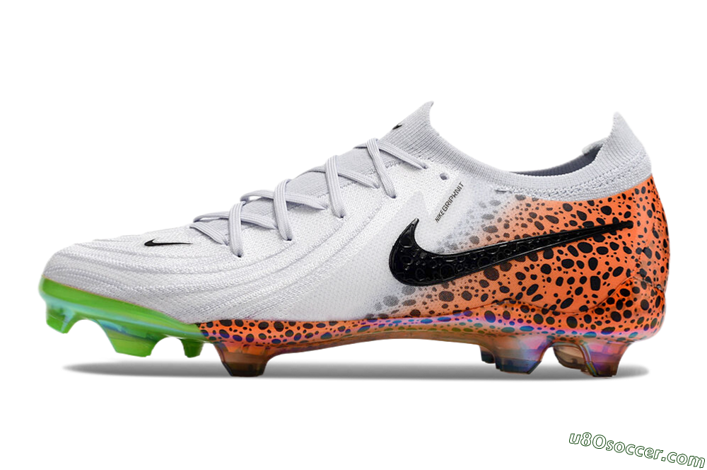 Nike Phantom Luna Elite FG Firm Ground Soccer Cleats - Grey/Orange/Black 2