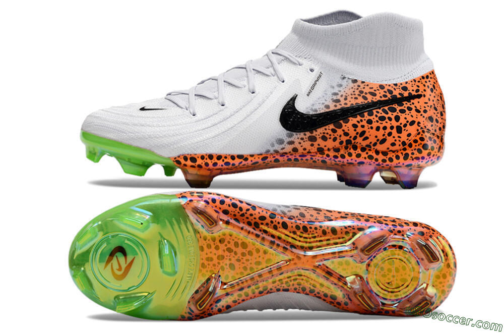 Nike Phantom Luna Elite NU FG Firm Ground Soccer Cleats - White/Black/Orange 0