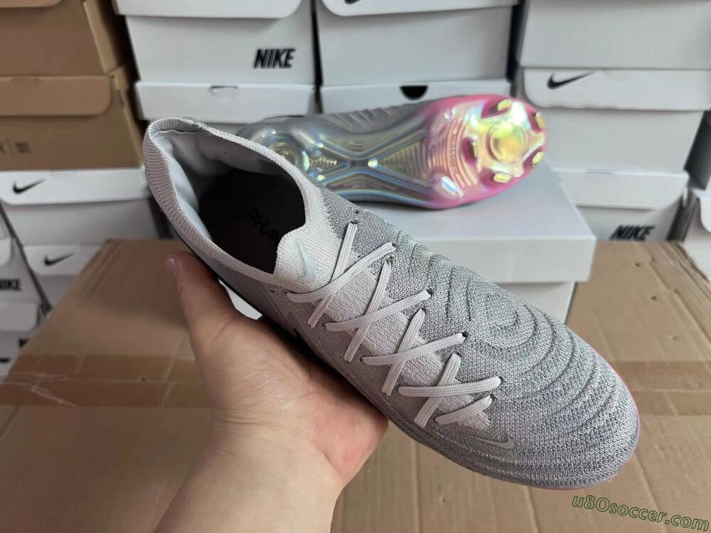 Nike Phantom Luna Elite NU FG Firm Ground Soccer Cleats - Grey/Black/Blue