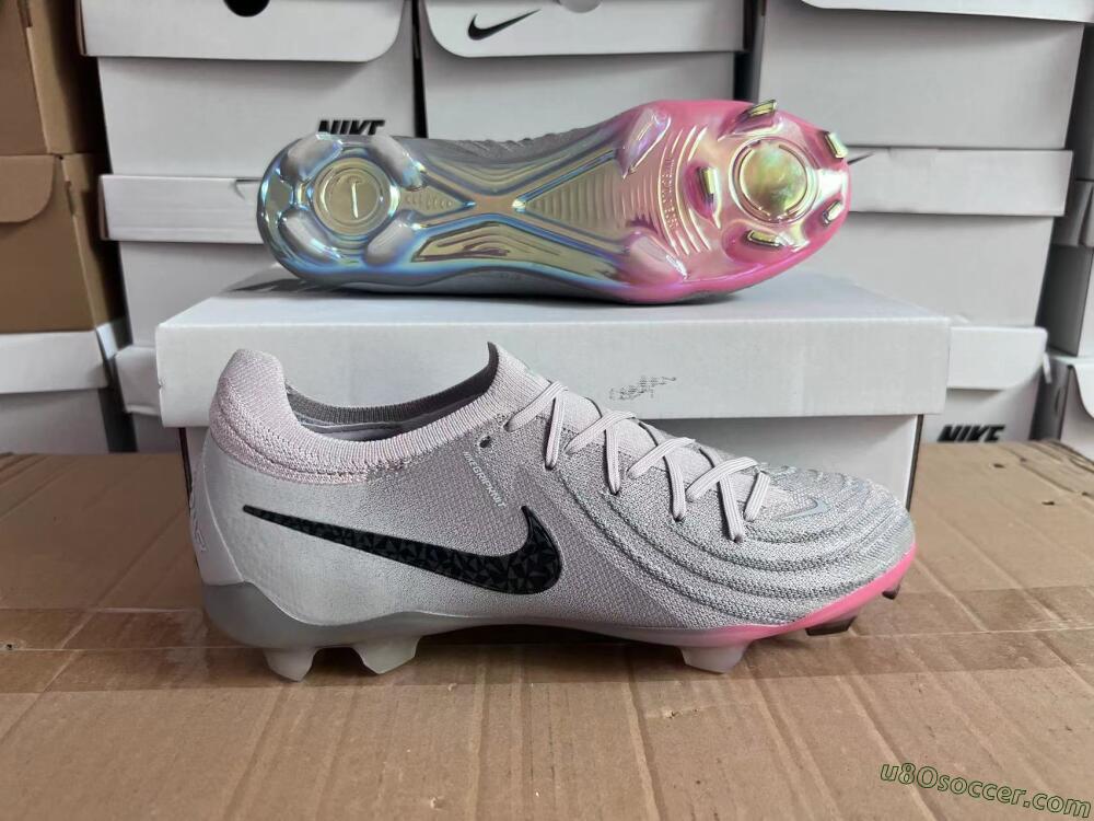 Nike Phantom Luna Elite NU FG Firm Ground Soccer Cleats - Grey/Black/Blue