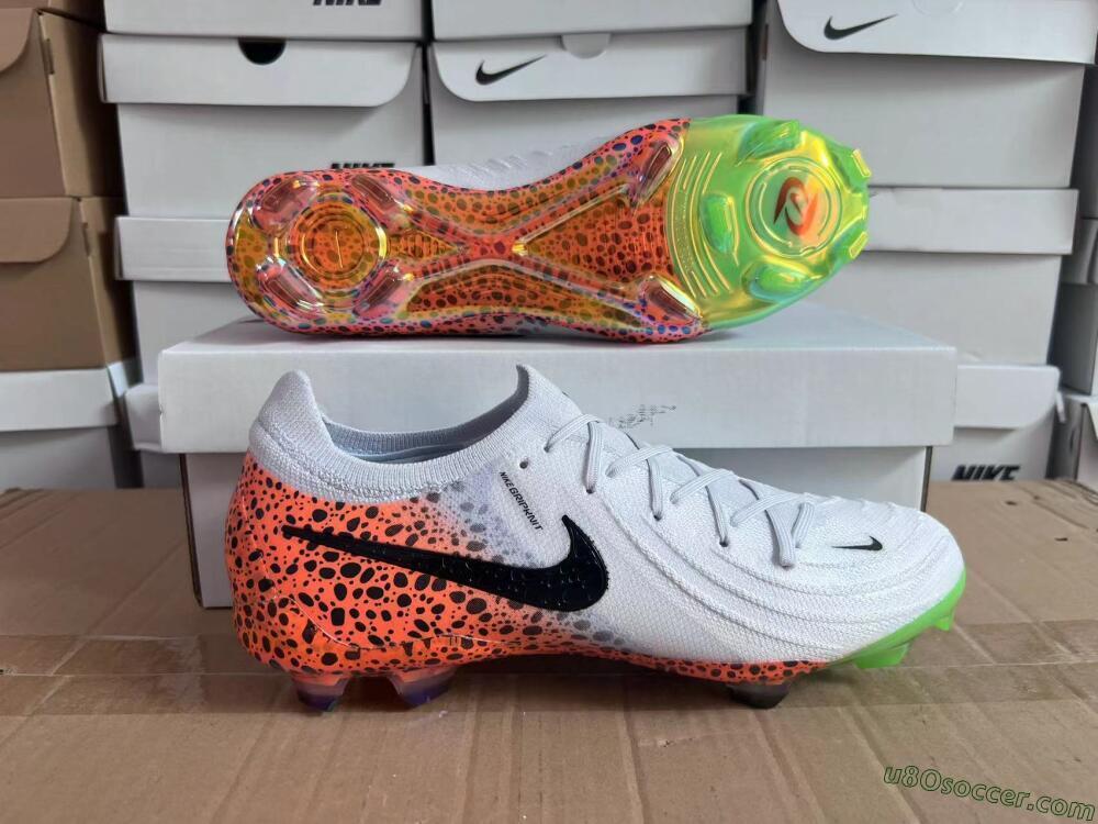 Nike Phantom Luna Elite FG Firm Ground Soccer Cleats - Grey/Orange/Black