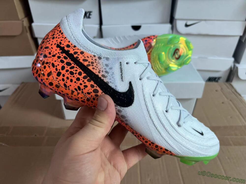Nike Phantom Luna Elite FG Firm Ground Soccer Cleats - Grey/Orange/Black