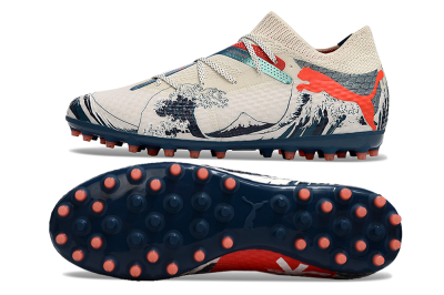 Puma Future Ultimate MG Multi Ground Soccer Cleats - Beige/Blue/Red