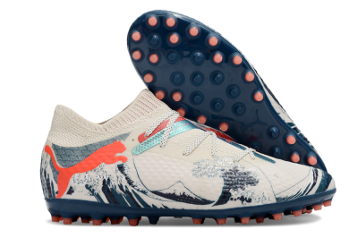 Puma Future Ultimate MG Multi Ground Soccer Cleats - Beige/Blue/Red
