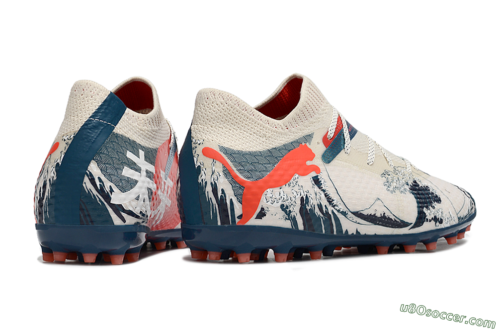 Puma Future Ultimate MG Multi Ground Soccer Cleats - Beige/Blue/Red 2