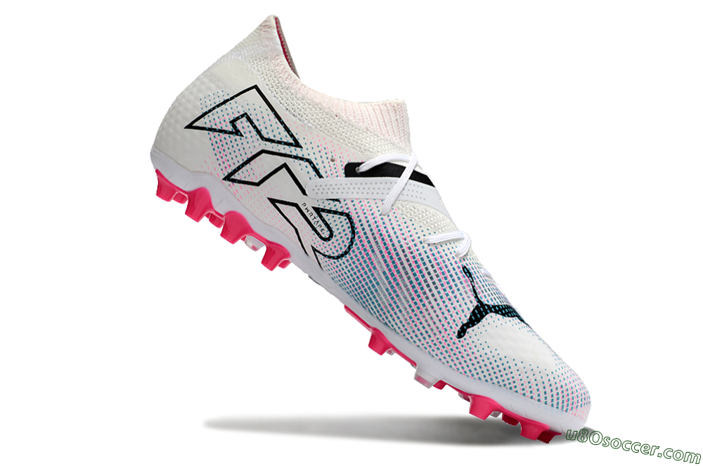 Puma Future Ultimate MG Multi Ground Soccer Cleats - White/Black/Pink 4