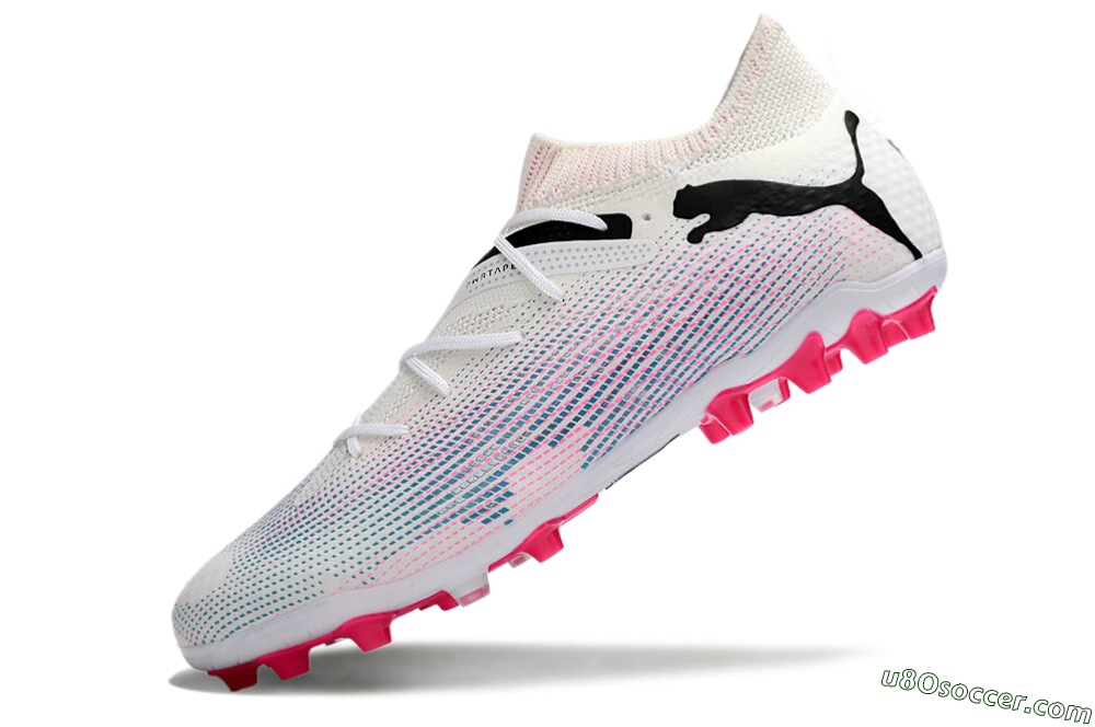 Puma Future Ultimate MG Multi Ground Soccer Cleats - White/Black/Pink 5