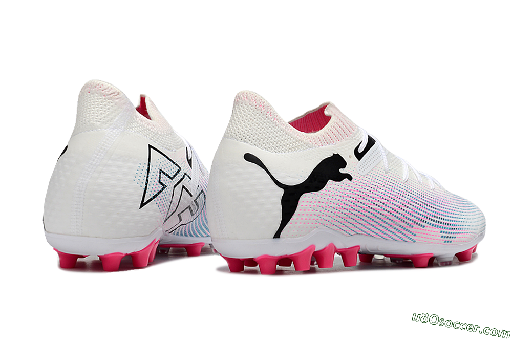 Puma Future Ultimate MG Multi Ground Soccer Cleats - White/Black/Pink 6